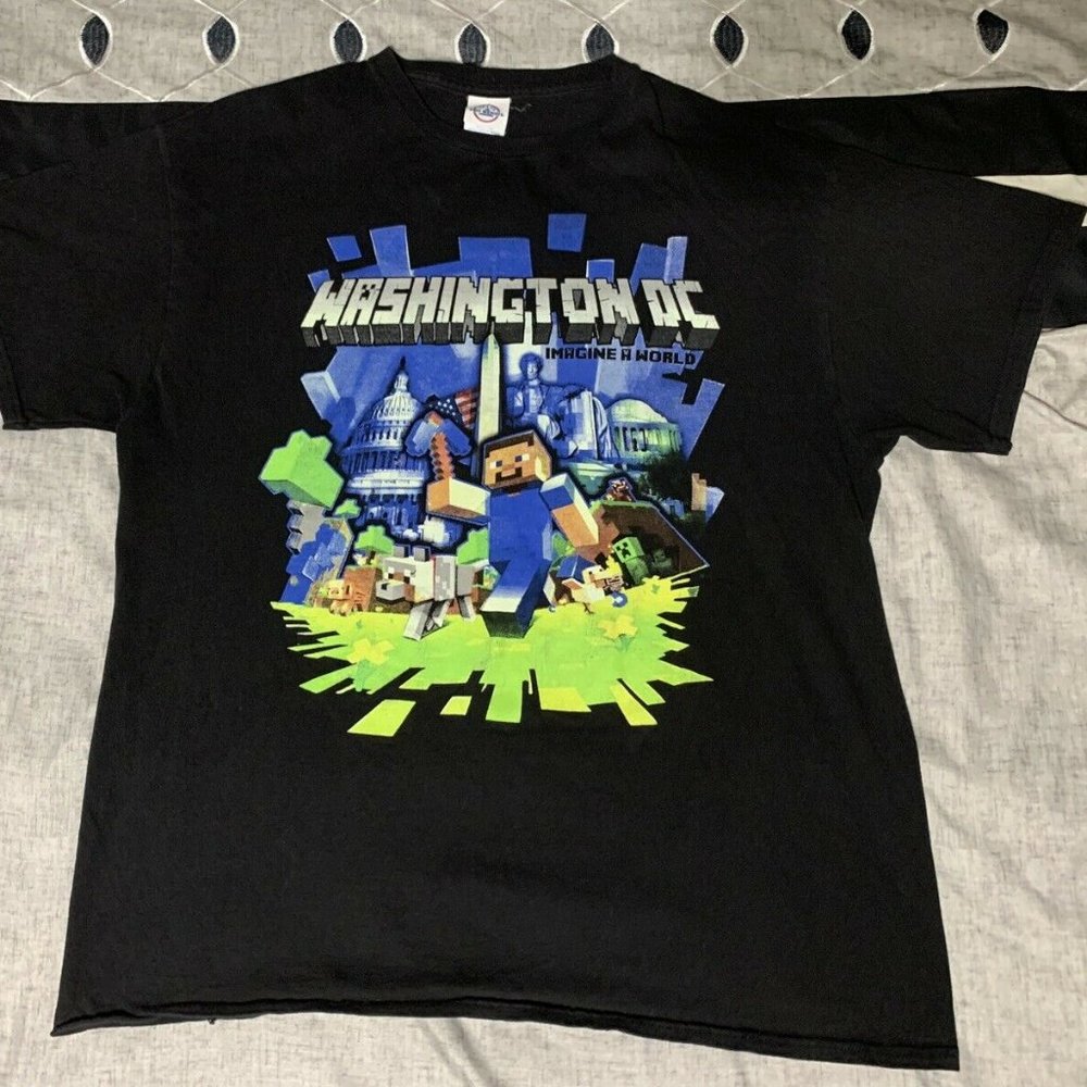 Retro Style Minecraft Video Gaming Size Large L